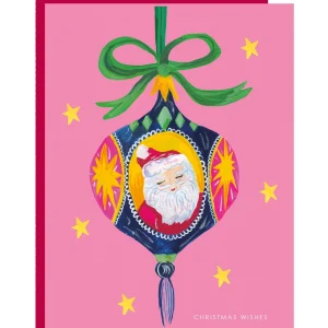 Bauble Santa Christmas Card