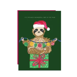 Festive Sloth Christmas Card