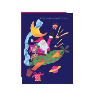 Santa in Space Christmas Card