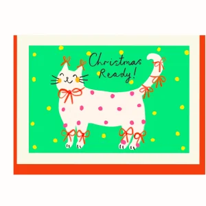 Christmas Ready Party Cat Christmas Card