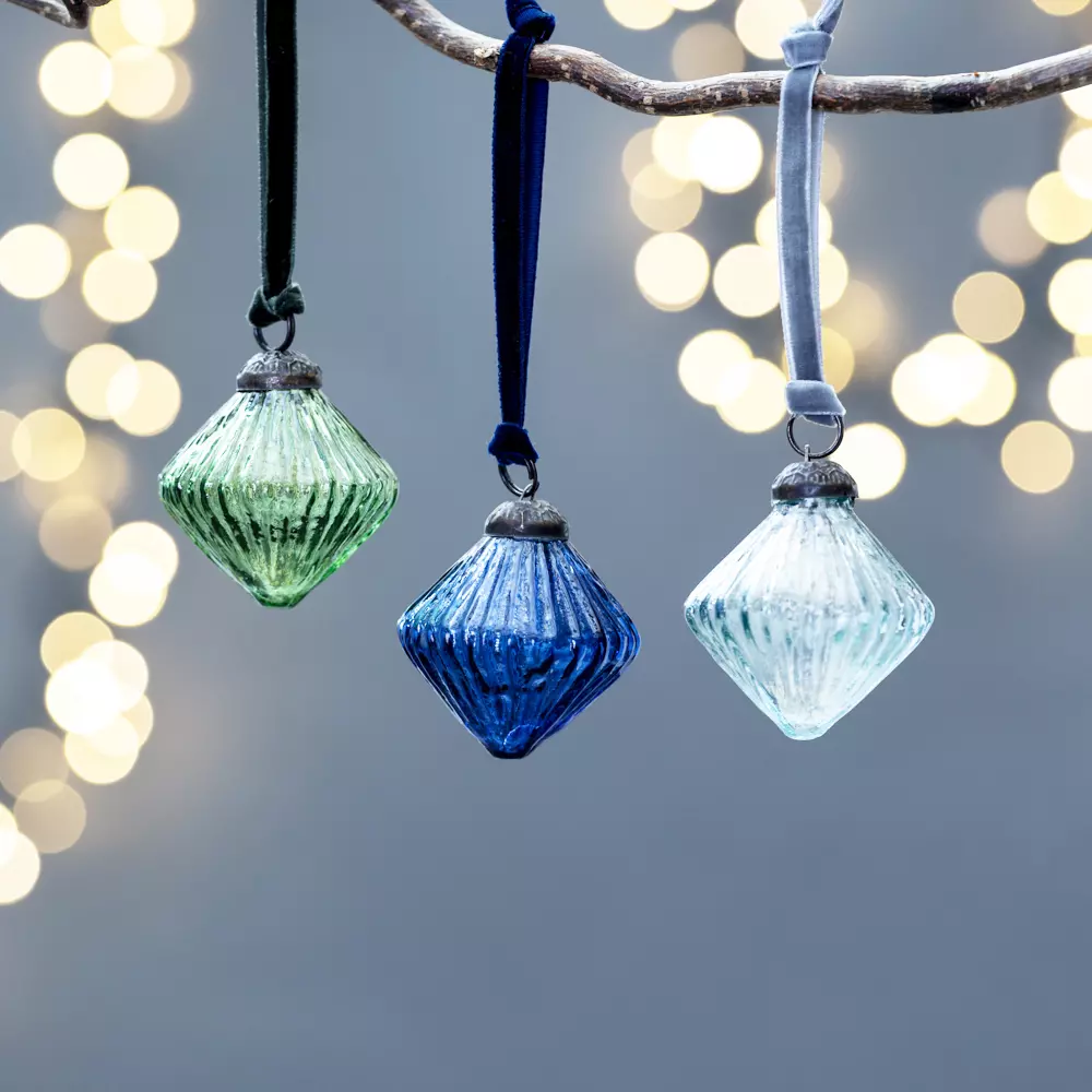 Ribbed Lantern Decoration - Aqua - Image 3