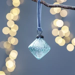 Ribbed Lantern Decoration - Aqua
