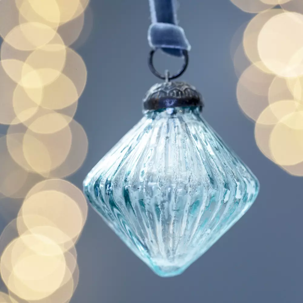 Ribbed Lantern Decoration - Aqua - Image 2