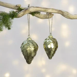 Fir Cone Christmas Decoration - Antique Gold
