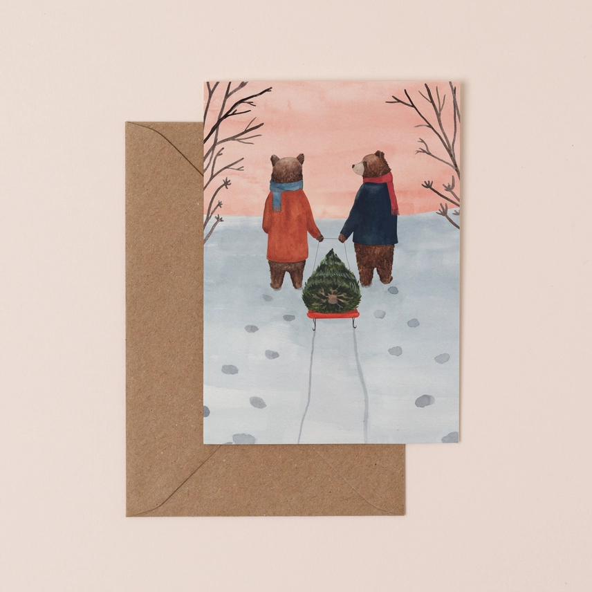 Snowy Walk Christmas Cards - Pack of 6 - Image 2