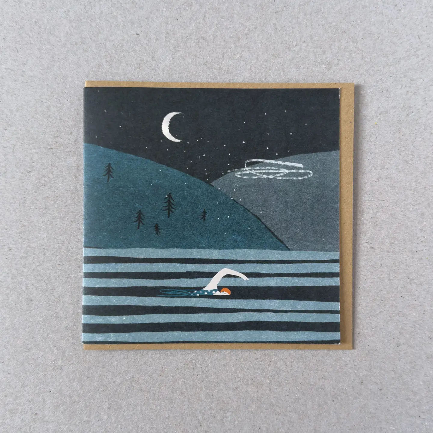 Night Swimming Greeting Card - Image 2