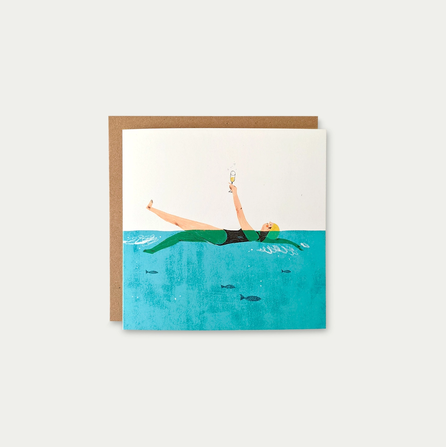 Swim and Fizz Greeting Card