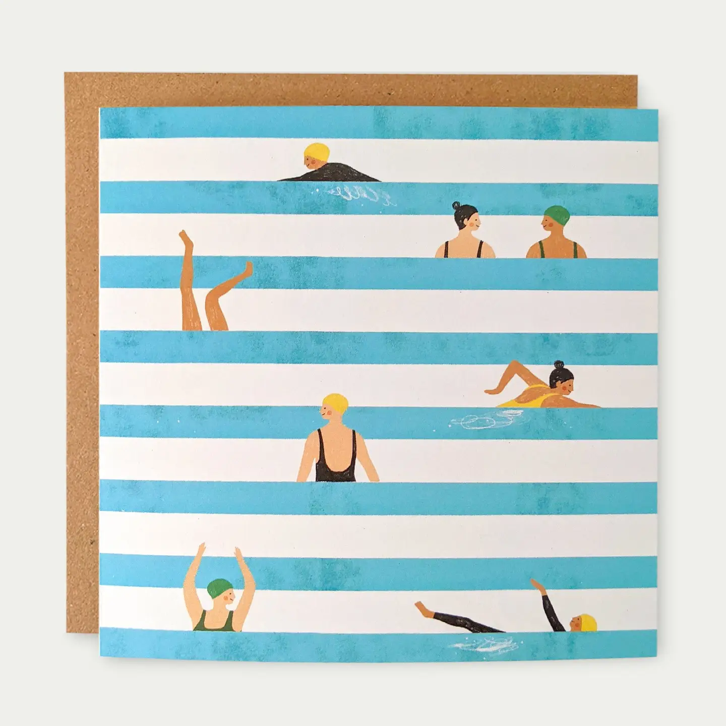 Swimmers Stripes Greeting Card