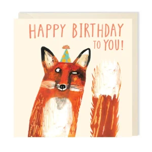 Happy Birthday Suspicious Fox Greeting Card