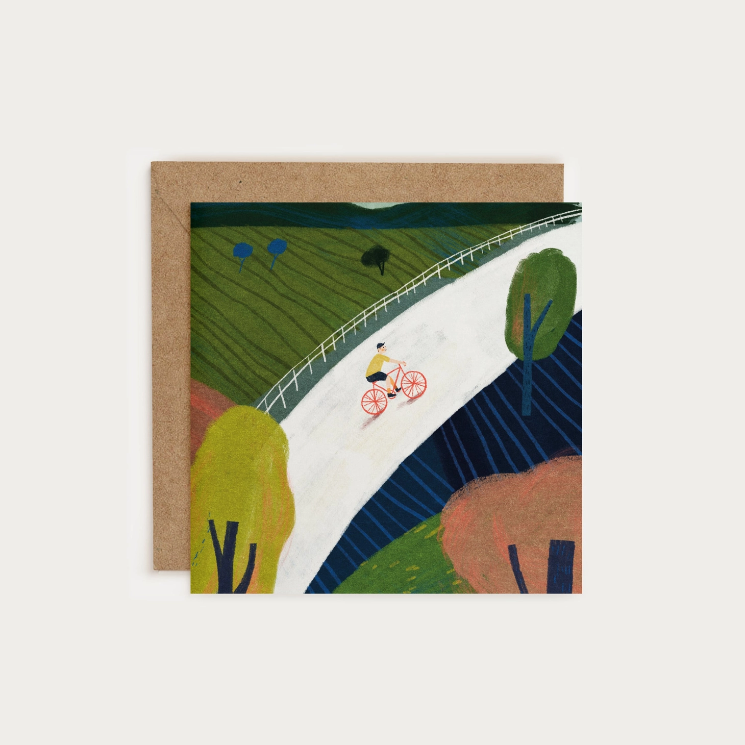 Countryside Cycling Greeting Card