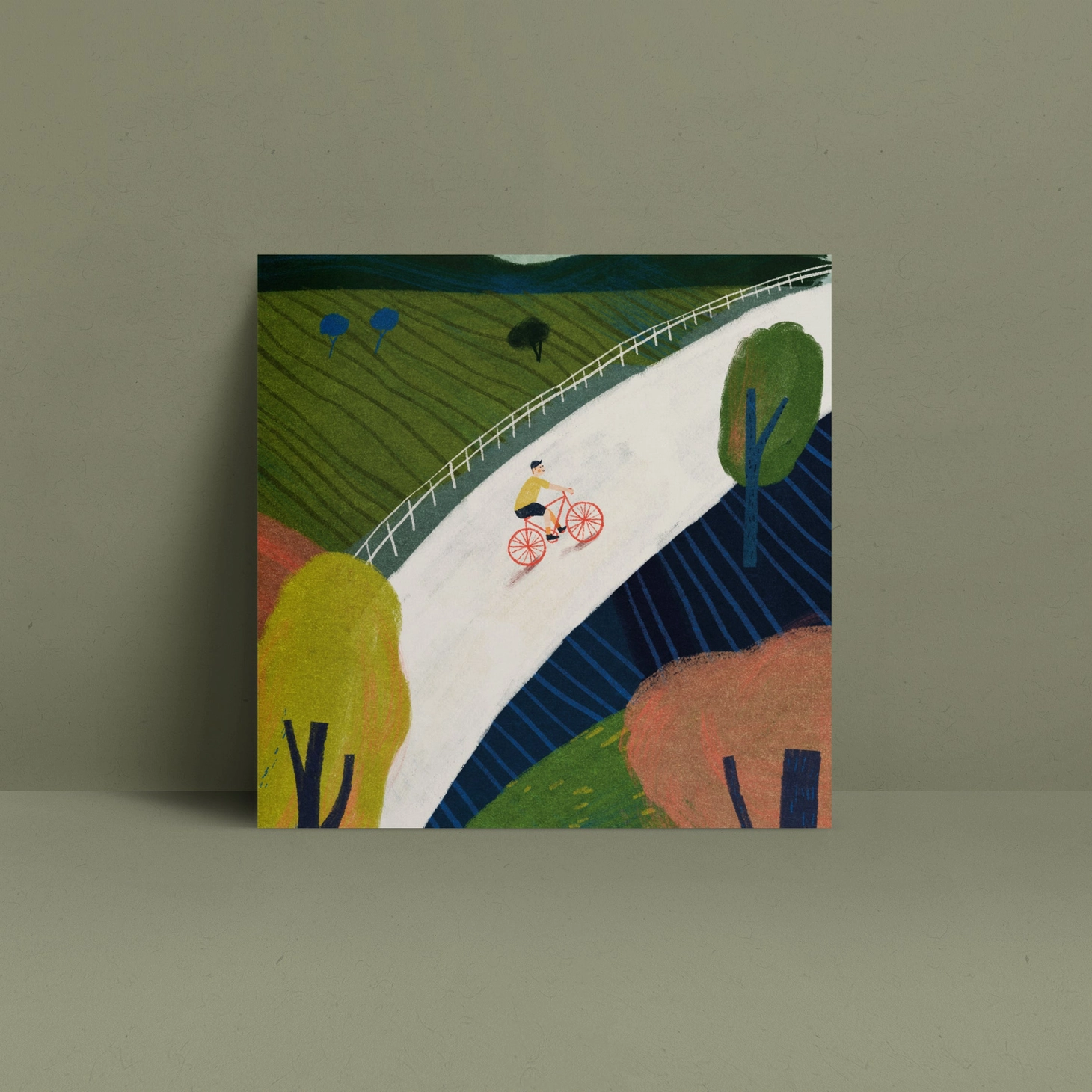 Countryside Cycling Greeting Card - Image 2