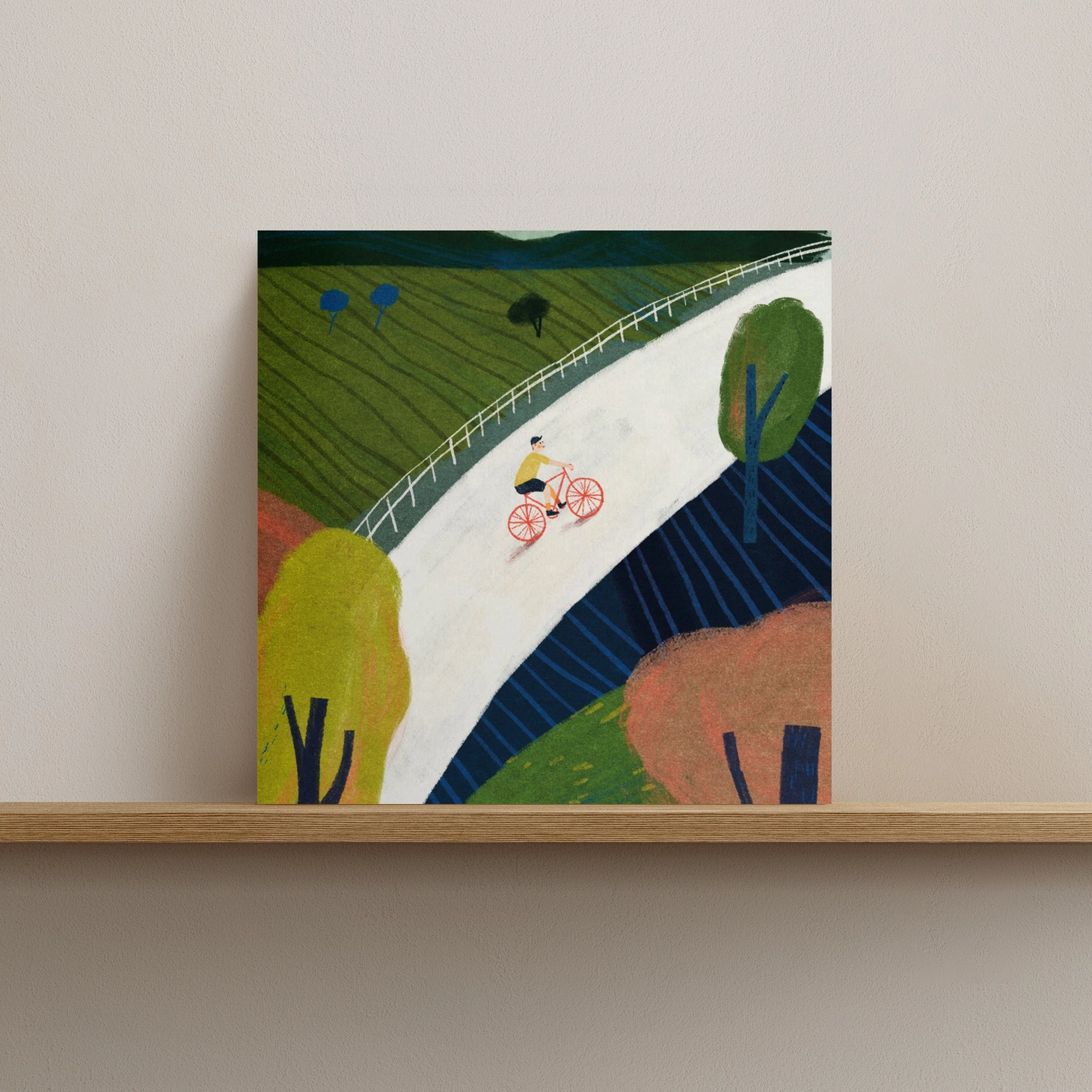 Countryside Cycling Greeting Card - Image 3