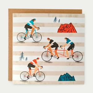 Cyclists Stripes Greeting Card
