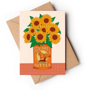 Sunflowers Vintage Tin Greeting Card