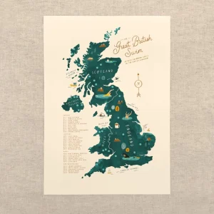 Great British Swim Map A3 Print