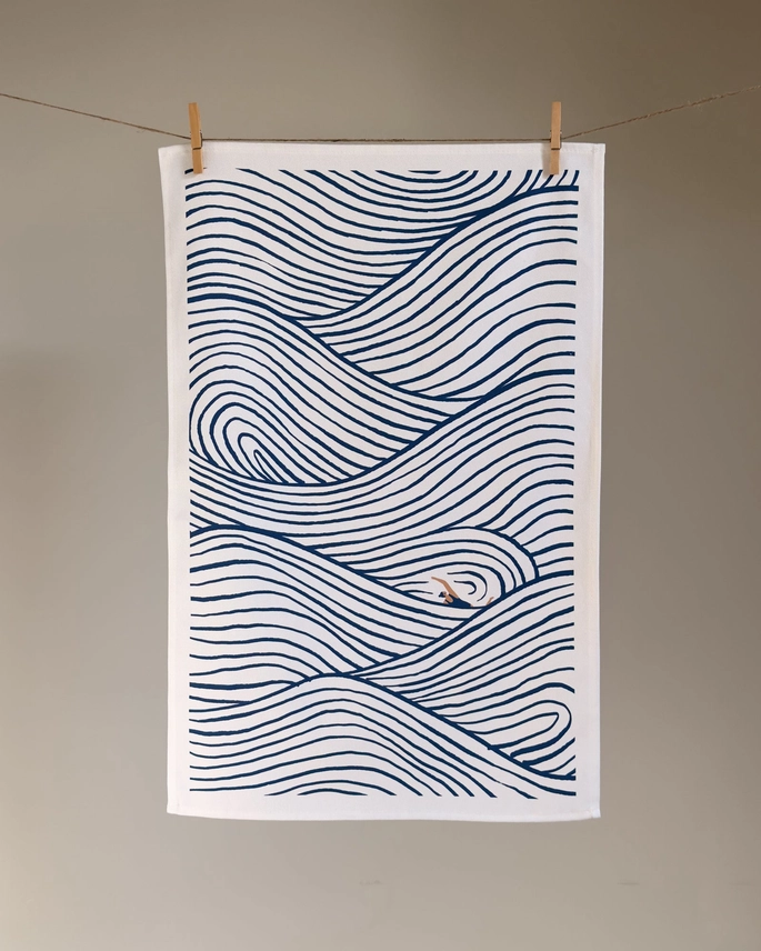 Swimming Pattern Tea Towel - Image 2