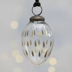 Gold Etched Dash Oval Decoration