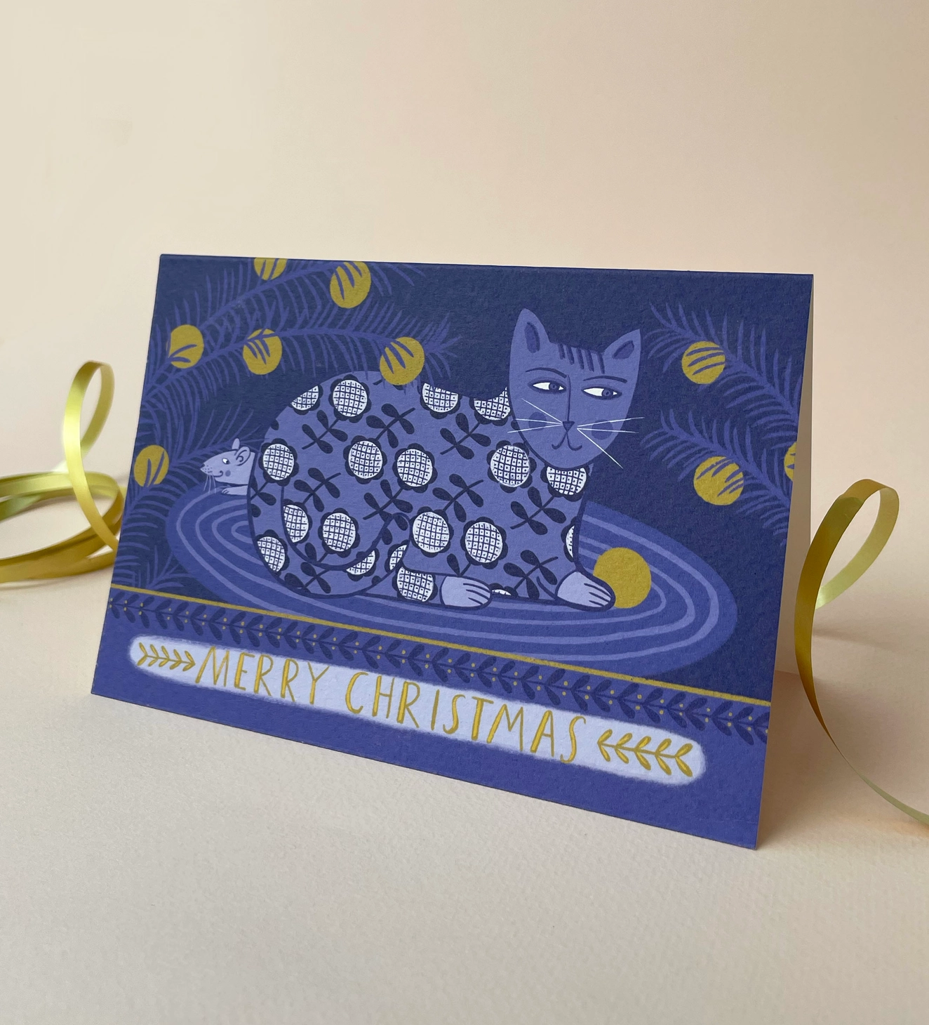 Folk Style Christmas Cat Card - Image 4