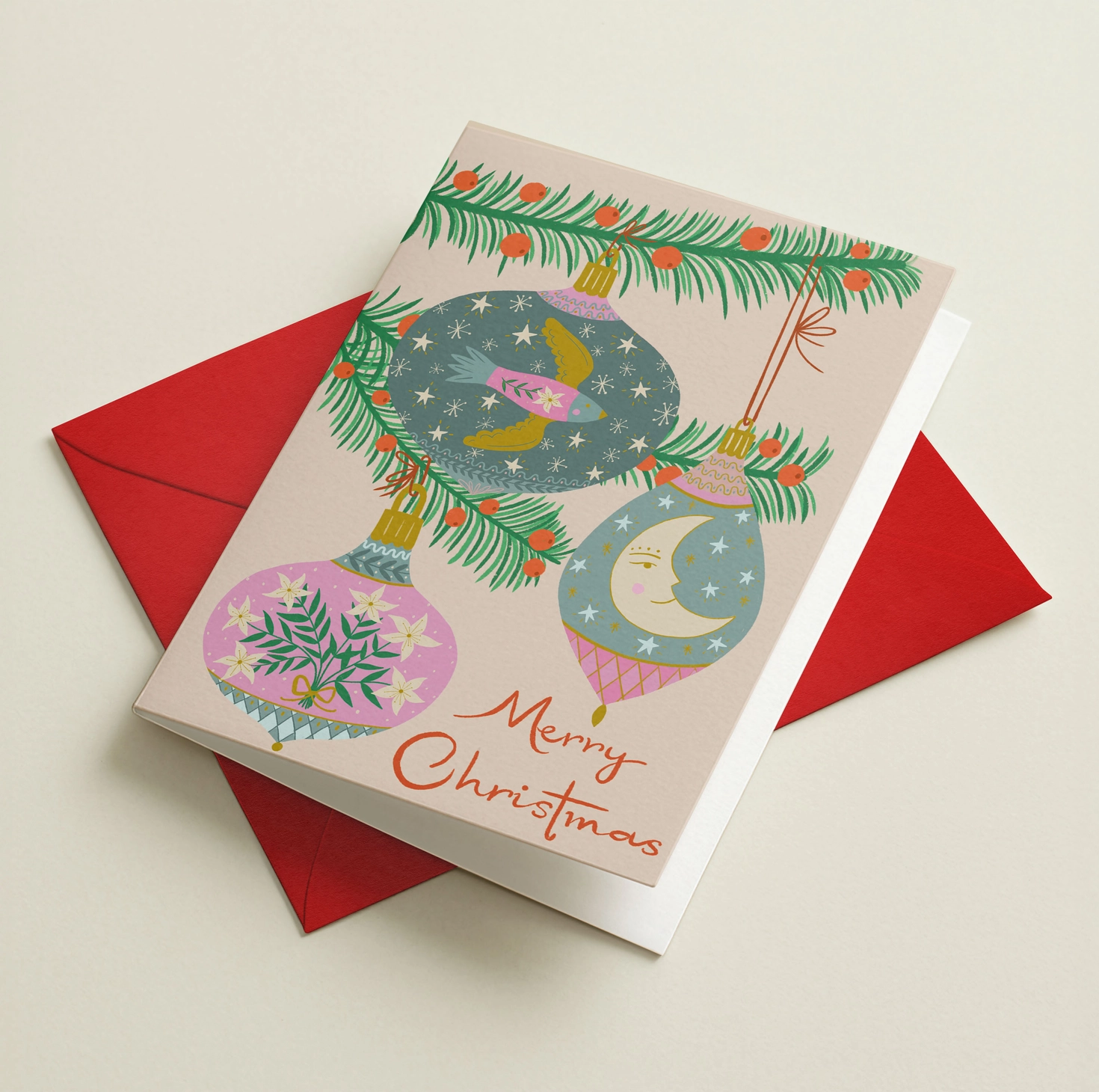 Whimsical Christmas Bauble Card - Image 2