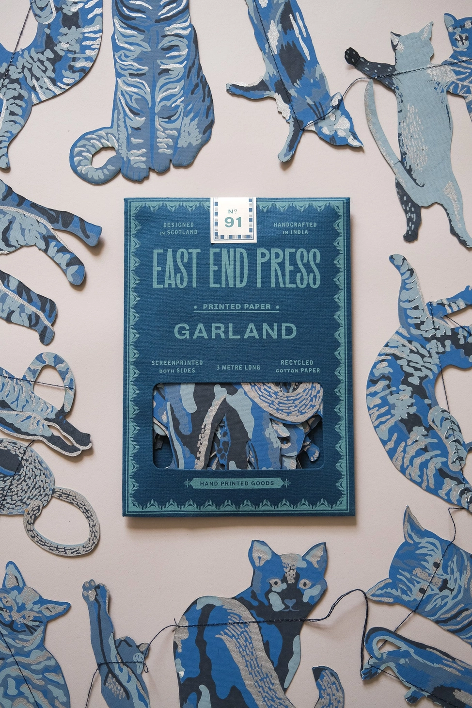 Alley Cats Hand Printed Paper Garland
