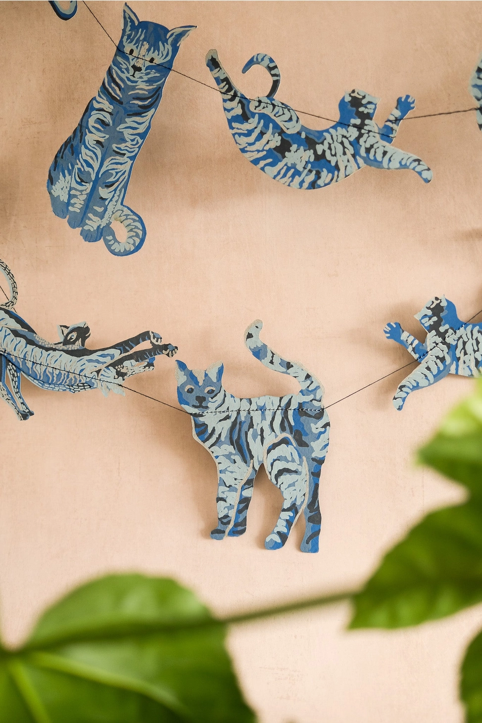 Alley Cats Hand Printed Paper Garland - Image 2