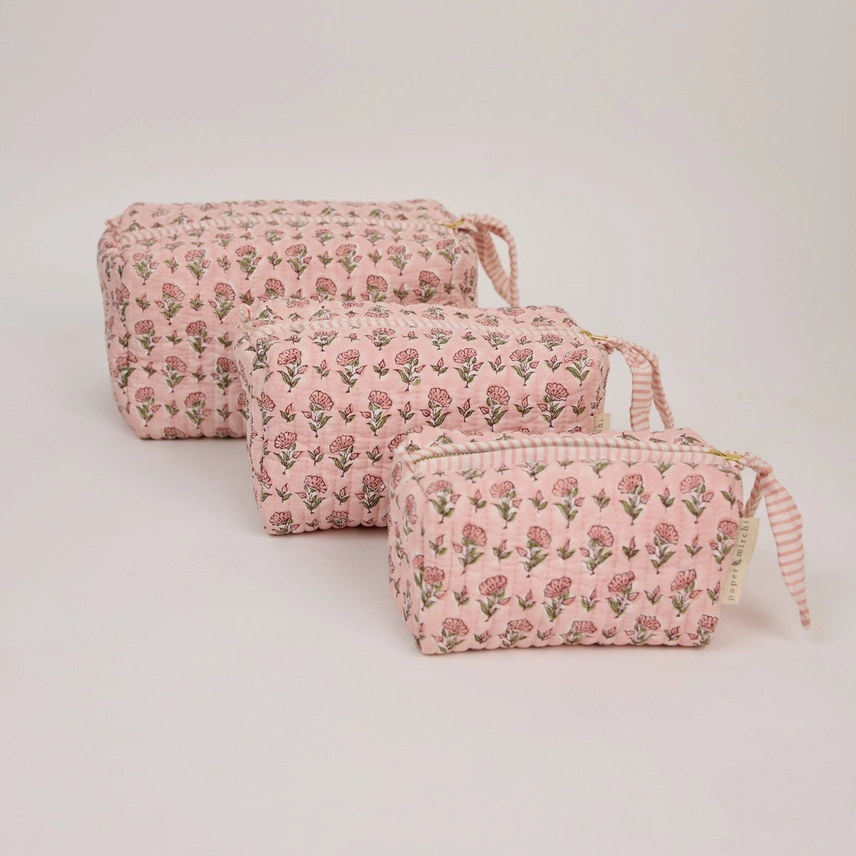 Organic Cotton Toiletry Bag - ditsy floral design